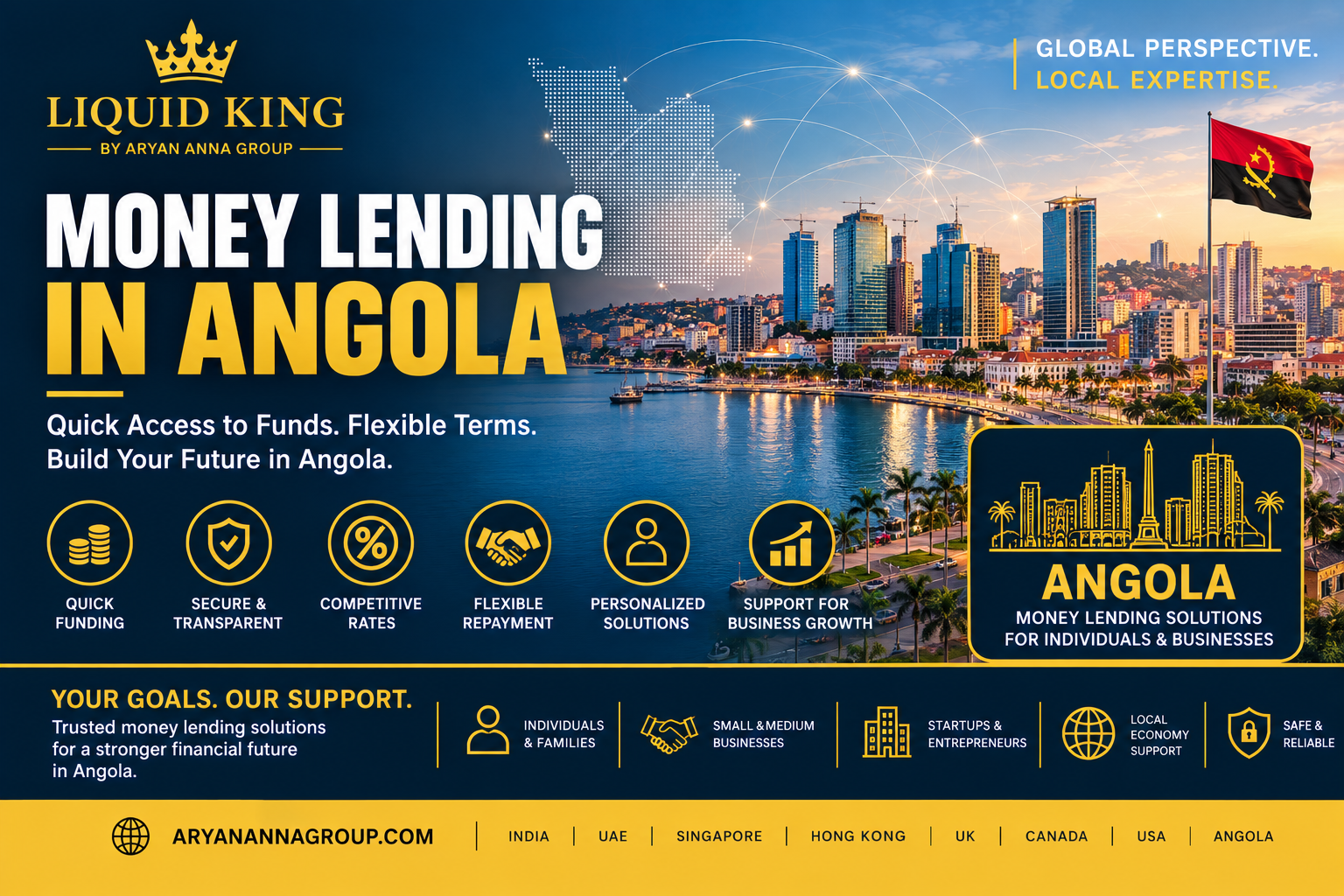Money lending in Angola and financial services for individuals and businesses